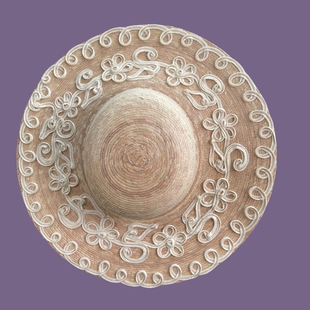 Unique Sun Hat with Stitched ribbon design